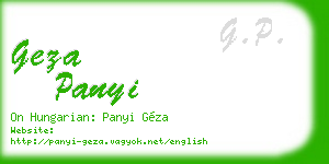 geza panyi business card